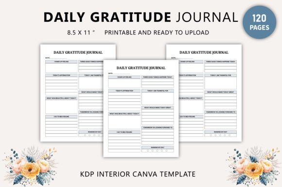 Download Daily Gratitude Journal Canva Template - Daily gratitude journal Collection