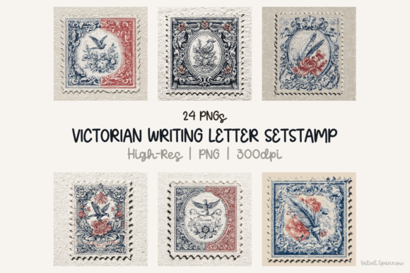 Download Victorian Writing Letter Setstamp 24 Png - Premium Bundle