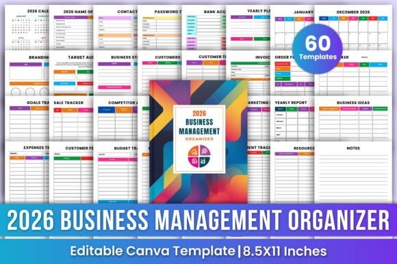 Download 2026 Business Management Organizer Canva - Premium Resources