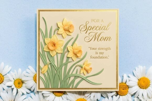 Download Embossed Floral Mothers Day Card PNG - Premium Resources