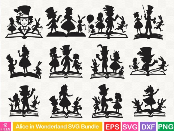 Download Alice in Wonderland SVG Bundle - Alice in wonderland Collection